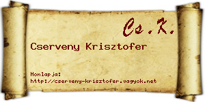 Cserveny Krisztofer névjegykártya