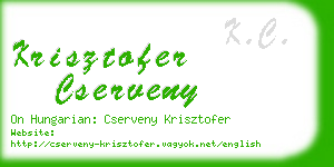 krisztofer cserveny business card